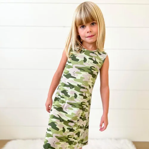 Miniatura 3 de Bellabu Bear Vestidos de bambú para niñas, manga corta y manga larga, viscosa de bambú