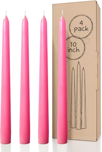 Miniatura 15 de CANDWAX Paquete de 4 velas cónicas blancas, sin goteo, de combustión lenta, sin perfume, de 12 pulgadas, ideales para mesa de comedor, candelabros