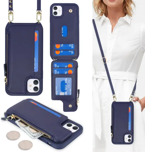 Miniatura 20 de Cavor para iPhone 11 Funda con tarjetero, para iPhone 11 Funda tipo cartera para mujeres y hombres, Funda para teléfono tipo cartera con soporte