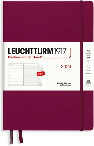 Miniatura 6 de LEUCHTTURM1917 - Agenda semanal y cuaderno 2024 con folleto adicional, tapa dura, composición (B5), verde (1 de enero - 31 de diciembre de 2024)