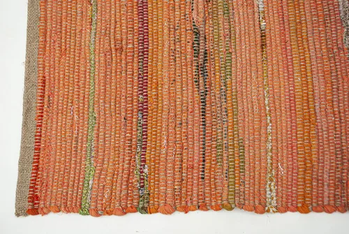 Miniatura 4 de Chardin home Alfombra de pasillo de yute y algodón óxido, alfombra reversible tejida a mano de 2 x 5 pies, decoración rústica de yute naranja