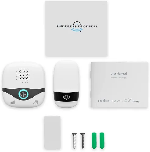 Miniatura 6 de TTJ Timbre inalámbrico con timbre Doobell, timbre de aula, rango de 1300 pies, configuración de 2 minutos, luces LED, IP55 impermeable, ajuste