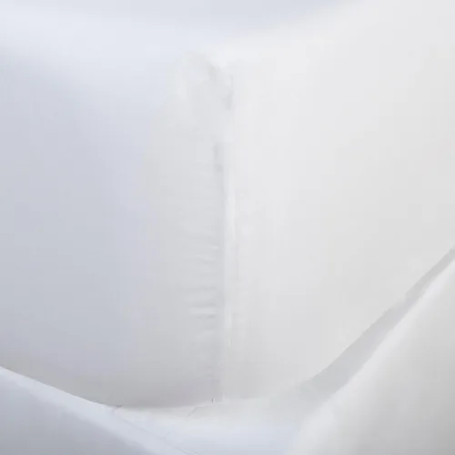 Miniatura 8 de DaDa Bedding - Juego de sábanas de 100 % algodón súper suave, color blanco, sábana encimera y funda de almohada transpirable, tamaño matrimonial, 3