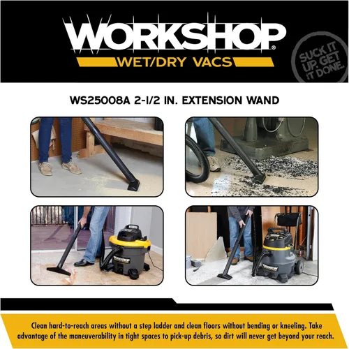 Miniatura 4 de WORKSHOP Wet/Dry Vacs Shop Vacuum Accessories WS25008A - Accesorio de varilla de extensión para aspiradoras en seco y húmedo, se adapta a varitas