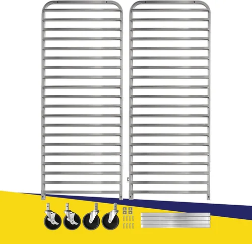 Miniatura 7 de BIEAMA Estante para bandejas de 20 niveles, estante para panecillos NSF, estante de panadería de aluminio, estante de enfriamiento para panadería