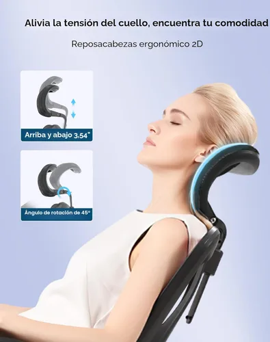 Miniatura 4 de SIHOO M57 Silla de oficina ergonómica de malla, silla de escritorio con respaldo alto para el hogar con reposabrazos 3D, soporte lumbar y Gris