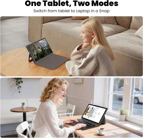 Miniatura 3 de Tablet, Android 15 Tablets de 11 pulgadas con teclado/funda, 12 GB de RAM, 128 GB de almacenamiento expandible a 2 TB, Octa-Core, batería de 12