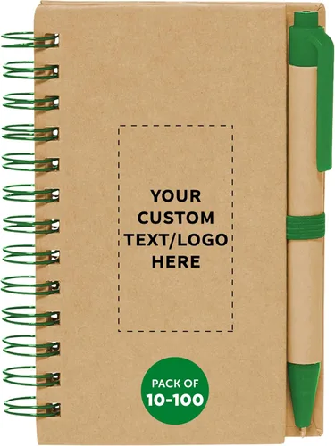Miniatura 7 de DISCOUNT PROMOS Juego de 1 mini cuadernos en espiral personalizados con bolígrafos de tinta negra, paquete personalizado a granel, perfecto