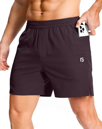 Miniatura 20 de GGJ Pantalones cortos deportivos ligeros para hombre con 2 bolsillos con cremallera de 7/5/9 pulgadas, pantalones cortos de tenis de secado rápido