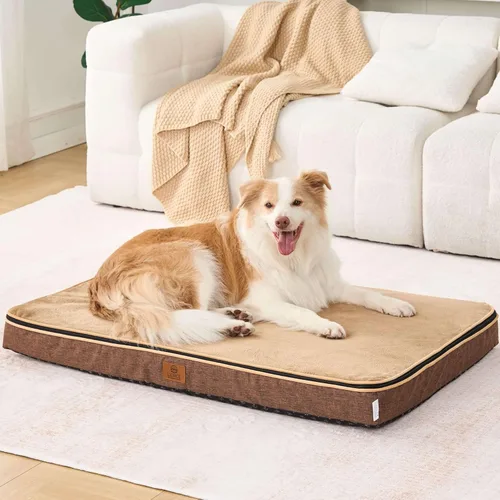 Miniatura 8 de LIORCE Cama grande para perros de espuma viscoelástica, camas ortopédicas de 4 pulgadas de grosor para perros grandes, cama impermeable para perros