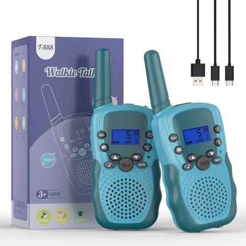 Miniatura 8 de Selieve Walkie Talkies para niños recargables, juguetes para niños o niñas de 4 a 12 años, para interiores y exteriores, rango de 1.9 mi, 22