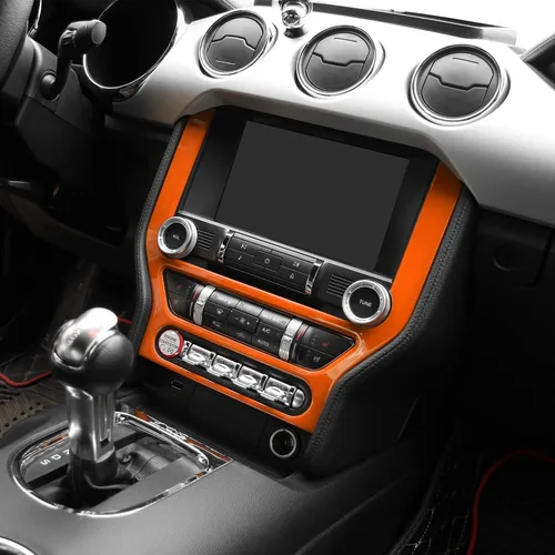 Miniatura 7 de CheroCar para Ford Mustang - Cubierta de Marco de Pantalla de Navegación para Consola Central, Decoración Interior Compatible con Ford Mustang