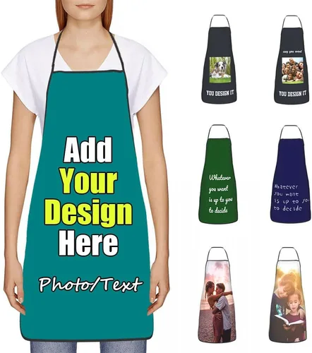 Miniatura 22 de Delantal Personalizado, Diseña Tu Propio Delantal de Cocina para Cocinar, Sube Tus Fotos Favoritas Logo, Añade Cualquier Nombre o Texto