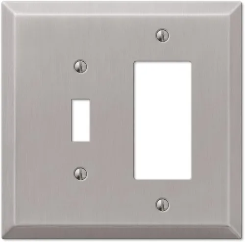 Colester Direct - Placa de pared de níquel satinado para interruptor de pared, cubierta de tomacorriente GFI, acabado mate de níquel satinado