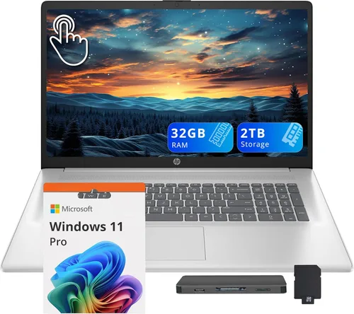 Miniatura 15 de HP Portátil con pantalla táctil HD+ de 17,3", AMD Ryzen 5 7430U, 8 GB de RAM, almacenamiento de 1,5 TB (512 GB SSD + 1 TB Docking Station Set)