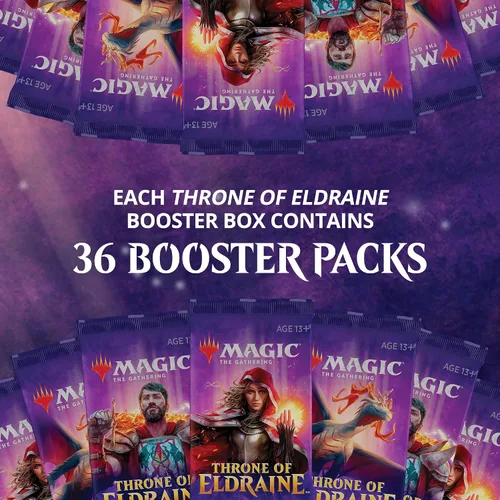 Miniatura 2 de Magic: The Gathering Caja de refuerzo del trono de Eldraine Paquete de 36 Booster (540 tarjetas) Sellado de fábrica