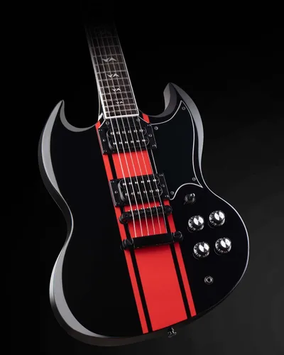 Miniatura 3 de WestCreek RACER - Guitarra eléctrica de cuerpo sólido, guitarra SG, trastes de extremo redondeado, tuerca de hueso, diapasón de palisandro, cuerpo
