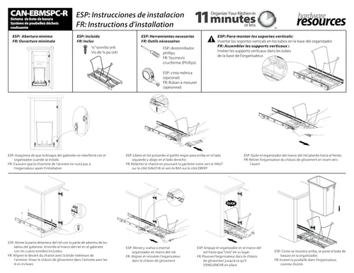 Miniatura 6 de Hardware Resources Sistema de contenedores de residuos de extracción simple de 35 o 50 cuartos de galón, cromo pulido