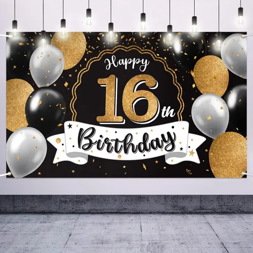 Miniatura 33 de Decoración de feliz cumpleaños número 100, globo negro y dorado número 100, cartel de fondo grande de cumpleaños – Decoración de fiesta