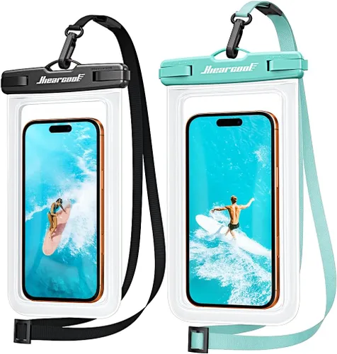Miniatura 28 de Hiearcool Bolsa impermeable para teléfono, funda impermeable para teléfono con cordón cruzado compatible con iPhone 17, 16, 15, 14, 13 Pro Max de 2