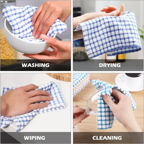 Miniatura 4 de Oeleky Paños de cocina 100% algodón para lavar platos, trapos de cocina de 12 x 12 pulgadas, paños de cocina absorbentes, paquete de 8, paños