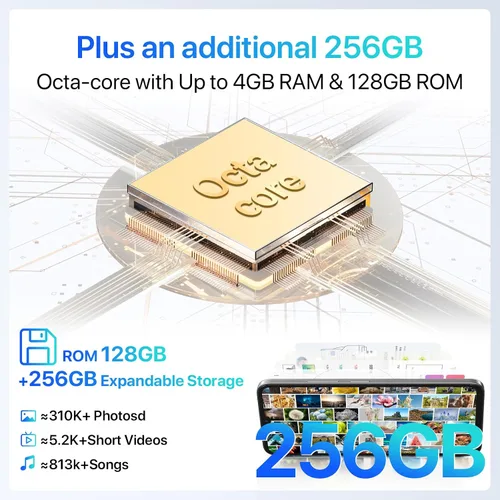 Miniatura 4 de UMIDIGI A11 teléfonos celulares desbloqueados, 6.53 "HD+ pantalla completa Smartphone, 4+128GB ampliable 256GB 5150mAh batería de alta capacidad