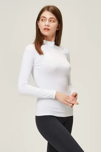 Miniatura 2 de DEVOPS - Paquete de 2 camisas de manga larga térmicas de cuello tortuga para mujer de comprensión, para usar debajo de la ropa