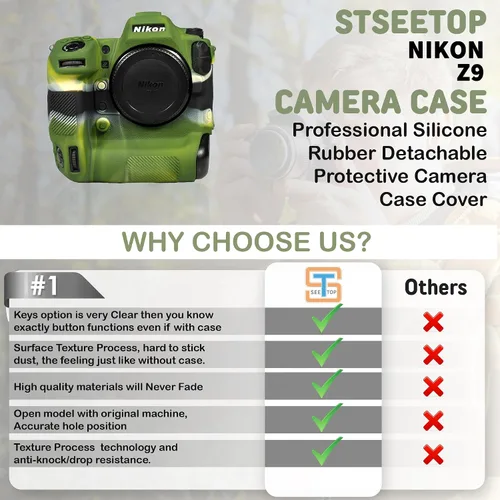 Miniatura 4 de Funda de cámara para Nikon Z9 - Funda protectora de silicona para cámara réflex digital, jaula desmontable, a prueba de golpes, a prueba de polvo