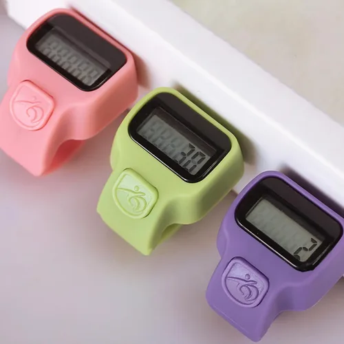 Miniatura 13 de Contador de dedos 5 canales digital Tasbih Número Clickers con pantalla LCD para contar oración tejer regalo deportivo Contador negro de moda