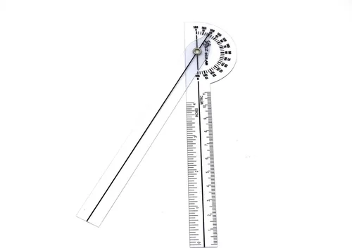 Miniatura 2 de Goniómetro, regla angular ortopédica transparente, goniómetro de plástico de 360 grados para cinta métrica corporal, goniómetro, regla