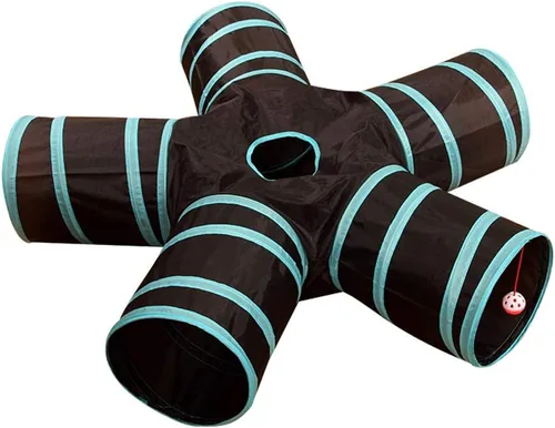 Miniatura 10 de Túneles para gatos, juguetes de juego arrugados, tubo plegable con laberinto de bolas, casa para gatos, mascotas, interactivos, para gatos, Túnel