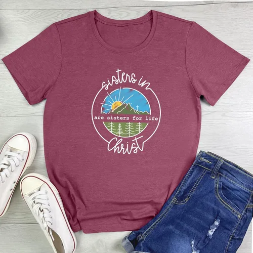 Miniatura 2 de BLACKMYTH Lindas camisetas gráficas casuales con cuello redondo para mujer