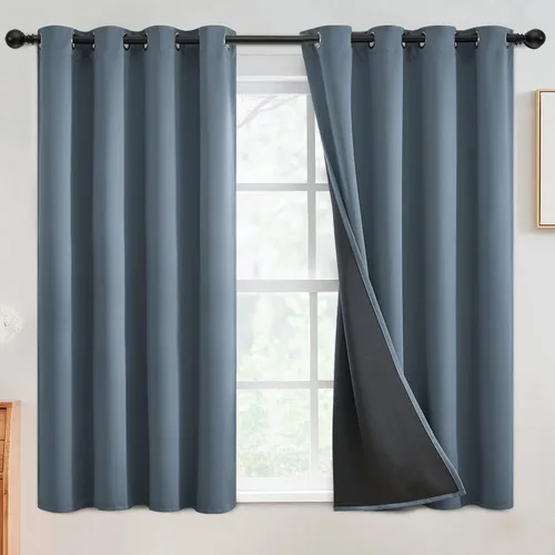 Miniatura 92 de SimpleHome - Cortinas opacas 100% para recámara, cortinas de ventana con ojales beige, con aislamiento térmico, cortinas de oscurecimiento