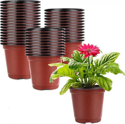 Miniatura 9 de 100 macetas de plástico para vivero, macetas de plástico reutilizables para suculentas, plántulas, esquejes, trasplante, plántulas con agujeros