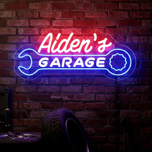 Miniatura 10 de Dad’s Garage Neon Sign, LED Garages Wall Decor for Man Cave Workshop, Gifts for Husband Dad Father Men, Red Blue