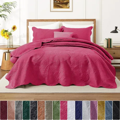Miniatura 148 de MOONLIGHT20015 Edredón tamaño King (106 x 96 pulgadas) con 2 fundas de almohada (20 x 36 + 2 pulgadas) para todas las estaciones, juego de cama Azul