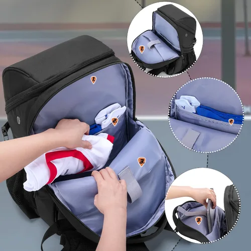 Miniatura 3 de DSLEAF - Mochila de baloncesto para hombres, bolsa de fútbol con compartimento para pelota y zapatillas para baloncesto, fútbol, entrenamiento