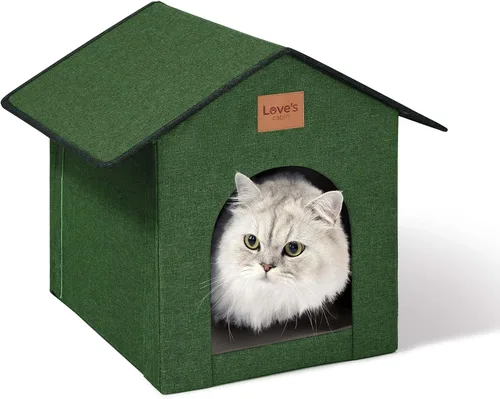 Miniatura 9 de Love's cabin - Casa para gatos al aire libre resistente a la intemperie, aislada, para invierno, impermeable, para gatos de interior, refugio