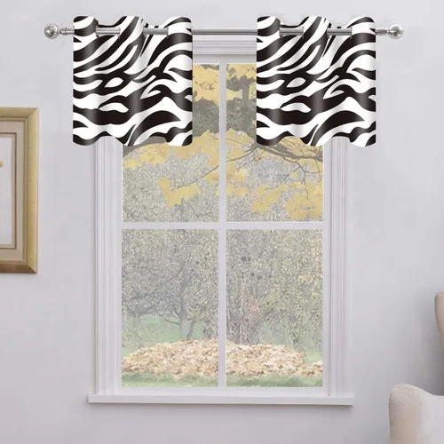 CLDWSP0226 - Cortina opaca con estampado de cebra, con aislamiento térmico, a la moda, color blanco y negro, con ojales para sala, comedor,