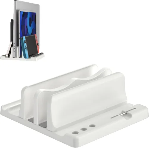 Miniatura 8 de Soporte vertical para laptop, soporte vertical de plástico ABS ajustable para laptop, ahorro de espacio 4 en 1, compatible con todos los MacBook Pro
