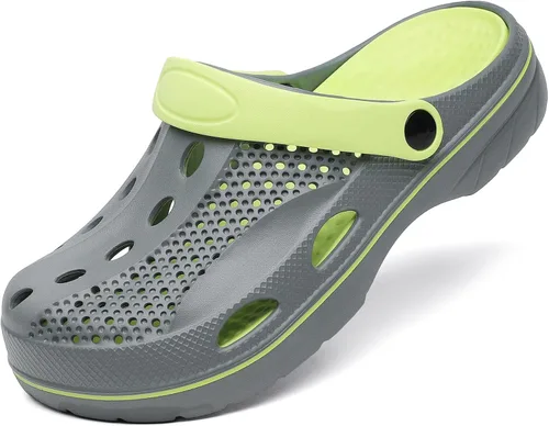 Miniatura 5 de VZQ Zuecos con soporte de arco para mujeres y hombres, pantuflas de jardín, sandalias de playa para exteriores, con plantillas de pies para fascitis