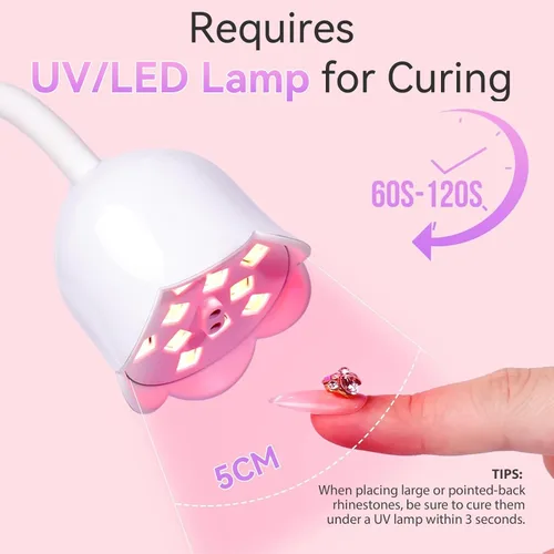 Miniatura 4 de Makartt Pegamento de diamantes de imitación para uñas: pegamento de uñas de gel súper fuerte para dijes de uñas, decoraciones de gemas, arte de uñas