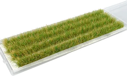 Miniatura 6 de predolo Escala 1:87 HO Grass Tiras de hierba en miniatura Accesorios de escena de artesanía Serie Campo de arroz, modelo de terreno de mechón espeso