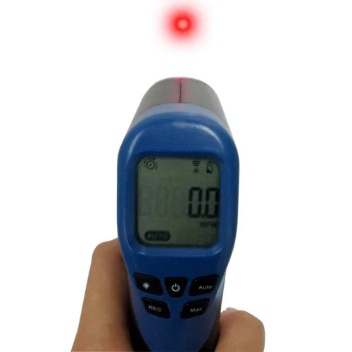 Miniatura 4 de Tacómetro láser digital de mano Medidor de RPM sin contacto Pistola medidora de velocidad del motor Rango de medición: 2.5-99999RPM Azul