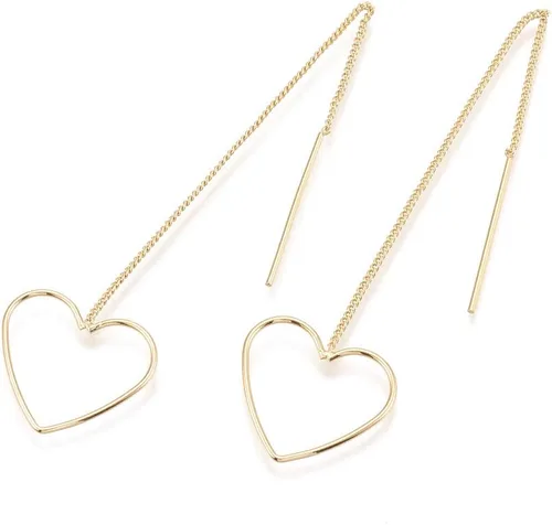 Miniatura 7 de Craftdady 10 hilos de cadena larga de oro de 18 quilates de 2.85 pulgadas de bola/cruz de eslabones colgantes con puente, anillo de salto