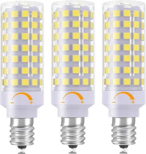 Miniatura 12 de TAIYALOO Bombillas LED E12 Regulables para Candelabros C7, E12 Equivalente a Bombilla Halógena de 60 Vatios, Blanco Natural 4000K, 120V 630LM T6 7W