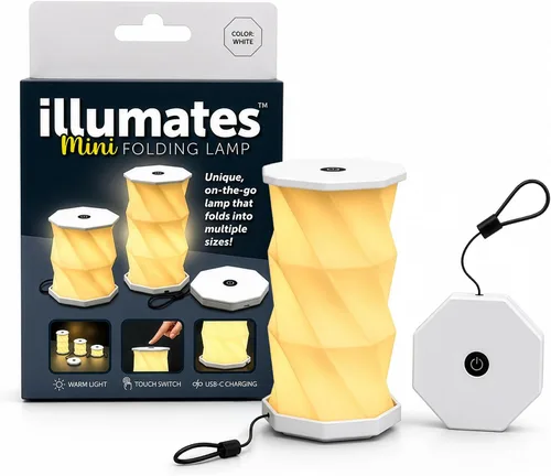 Miniatura 20 de Origami - Lámpara de escritorio LED plegable expandible – USB recargable y portátil – Luz de control táctil regulable con altura ajustable de hasta