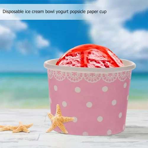 Miniatura 4 de Paquete de 100 tazas desechables de postre de color rosa de 3.9 pulgadas, cuencos de papel para helado de helado, budín, yogur, fiesta, boda