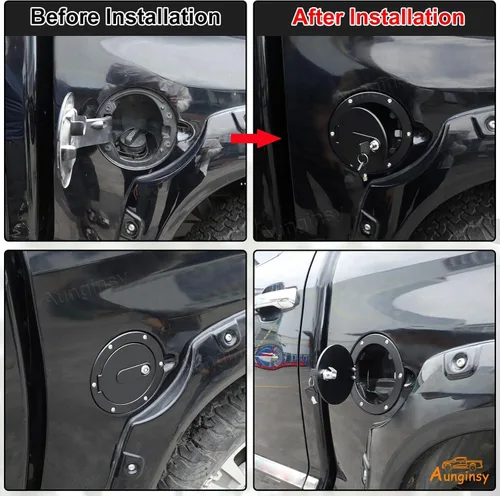 Miniatura 5 de Aunginsy Tapa de Repuesto para Tanque de Combustible de Automóvil con Cerradura Antirrobo Compatible con Toyota Tundra 2007-2021 Cubierta de Puerta