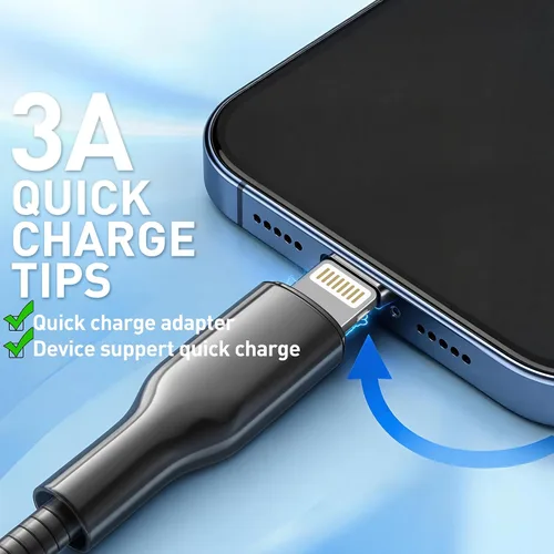 Miniatura 8 de Cable de carga para iPhone de 6 pies con certificación MFi para gatos y perros, cable Lightning trenzado de metal con carga rápida 3A, compatible